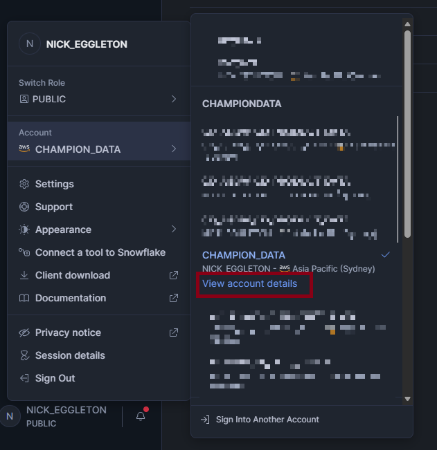 View Account Details